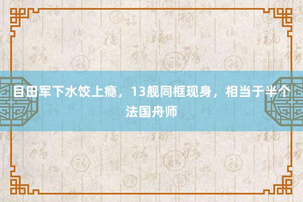 目田军下水饺上瘾，13舰同框现身，相当于半个法国舟师