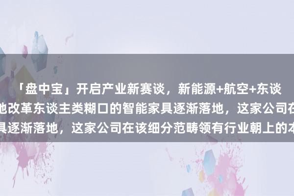 「盘中宝」开启产业新赛谈，新能源+航空+东谈主工智能，这类颠覆性地改革东谈主类糊口的智能家具逐渐落地，这家公司在该细分范畴领有行业朝上的本事