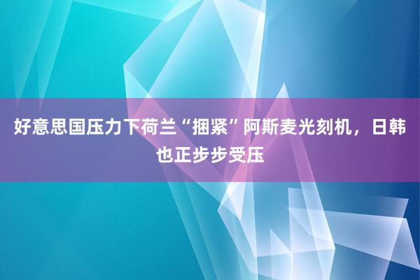 好意思国压力下荷兰“捆紧”阿斯麦光刻机，日韩也正步步受压